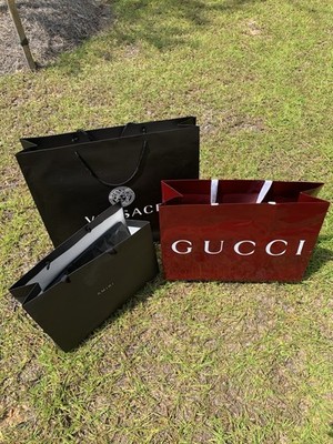 Lot Of EMPTY Designer Shopping Bags Gucci, Amiri, Versace Different Sizes