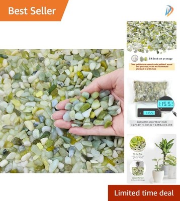 Natural Jade Gravel - 2 lbs Decorative Rocks for Indoor Plants & Outdoor Gardens
