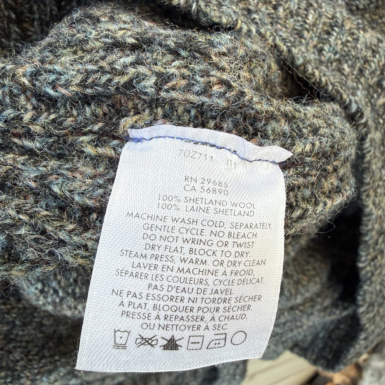 Large Pendleton Quarter Zip Sweater 100% Shetland… - image 5