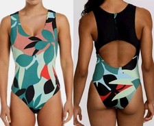 Nike Women's Jungle Floral Keyhole Back One-Piece Swimsuit Size S Excellent