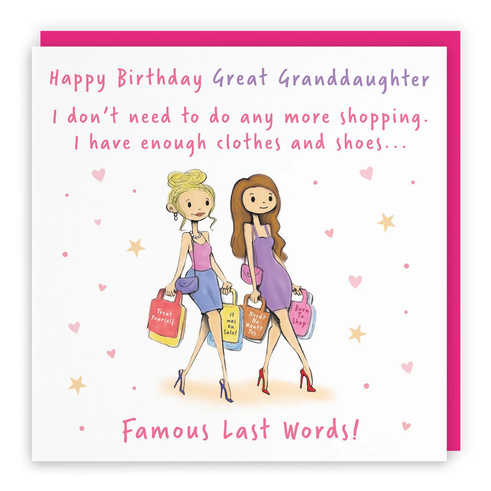 Great Granddaughter Birthday Card Shopping Silly Squiggles