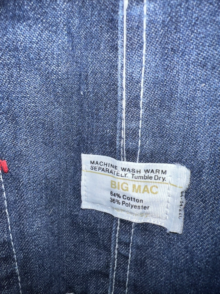 Mono babero carpintero vintage JCPenney Big Mac cuadrado azul bak hombre 38x30 Foto 3 de 4