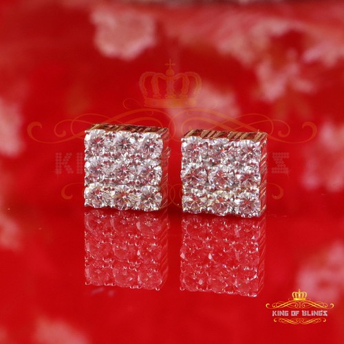Women's/Men's 925 Silver Yellow 2.00ct VVS 'D' Moissanite 9 Stone Stud Earrings - 第 4/12 張圖片