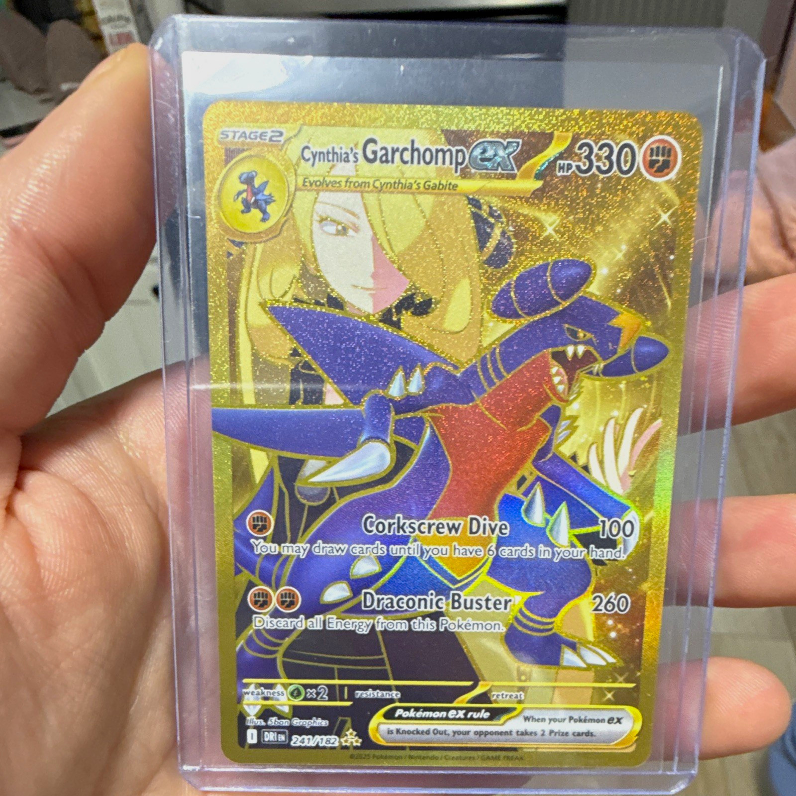 The Pokémon Company Cynthia's Garchomp ex 241/182 Sv10 Hyper Rare Full Art Holo