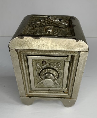 Antique 1911 Kenton Cast Iron "Angel" Nickel Plated Combination Dial Bank - Picture 3 of 12