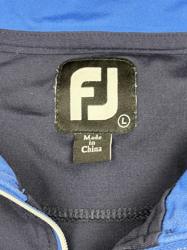 Мужской пуловер для гольфа FootJoy большой темно-синий 1/4 на молнии с длинным рукавом легкий топ - Изображение 4 из 4