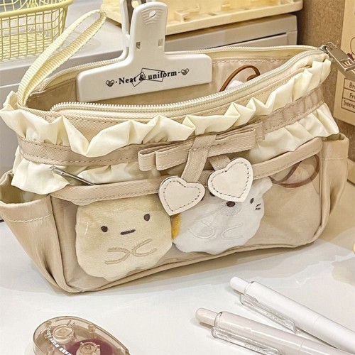 Canvas Pen Bag Sweet Stationery Bag Cute Pencil Case School - Picture 3 of 8