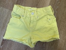 Old Navy Jean Shorts Girls 8 Yellow Denim Elastic Waist Casual Summer Adjustable