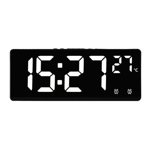Sveglia Digitale Controllo Vocale Temperatura Doppia Sveglia Snooze Scrivania Tavolo - Foto 14 di 19