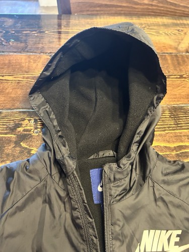 Nike Boys Size 5 Hooded Fleece Lined Jacket Black - Picture 5 of 6