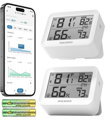 2 Pack Mini Hygrometer Thermometer Digital Humidity Meter for Babyroom Incubator