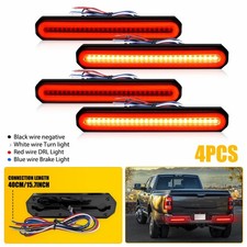 Red/Amber 9" Oval LED Truck Trailer Stop Turn Tail Brake Lights 4x Flowing DRL C