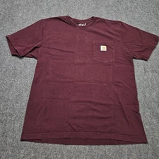 Carhartt K87 Pocket T Shirt Medium Loose Fit Maroon Short Sleeve Workwear