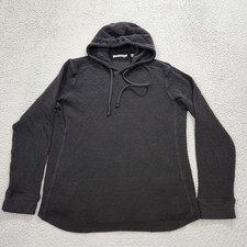 Vince Hoodie Men Extra Large Black Lightweight Sweatshirt Pullover Cotton Peru