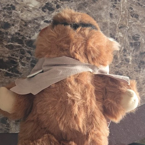 Vintage Kenner  Ewok Plush Toy Brown with Gray Scarf