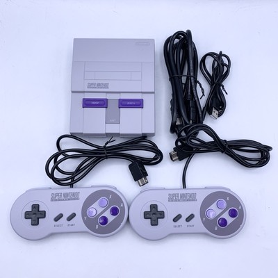 Super Nintendo SNES Mini Classic Console CLV-201 W/ 2 Controllers Cords TESTED