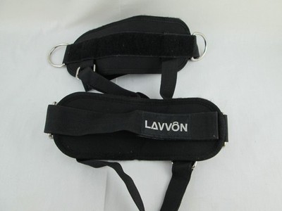 LAVVON Ankle Straps for Cable Machines Kickbacks - Adjustable Comfort Black 