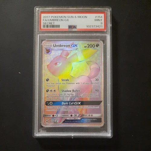 2017 Pokemon Sun & Moon Umbreon GX 154/149 Secret Rare PSA 9