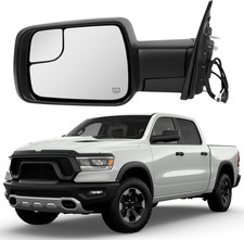 Left Driver Side Mirror Compatible with Dodge Ram 1500 2019-2024, View Mirror wi