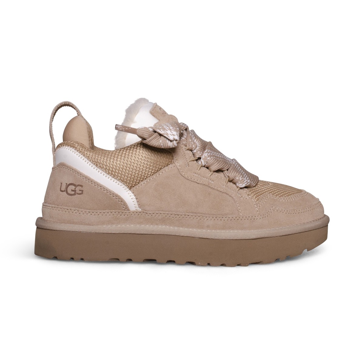 UGG LOWMEL SAND SUEDE TEXTILE SPORTTY SHOES WOMEN'S SNEAKERS