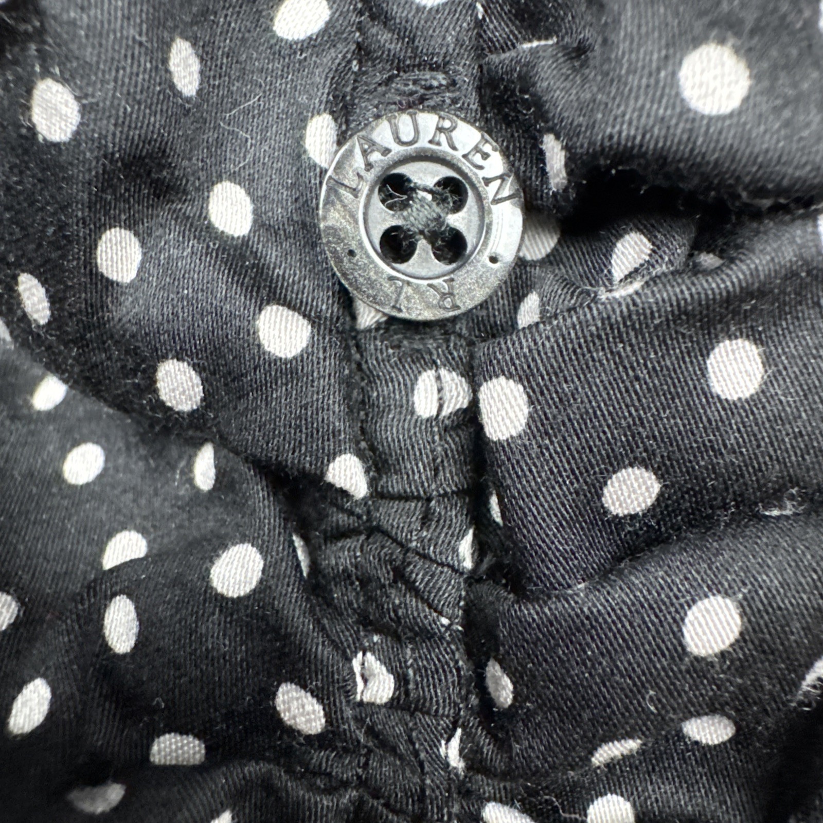 Lauren Ralph Lauren Blouse Womens 8 Black Sleeveless Ruffle Front Top Polka Dots thumbnail 6