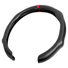 For Honda Steering Wheel Cover Carbon Fiber 5d Matte Black Non-slip Comfortable