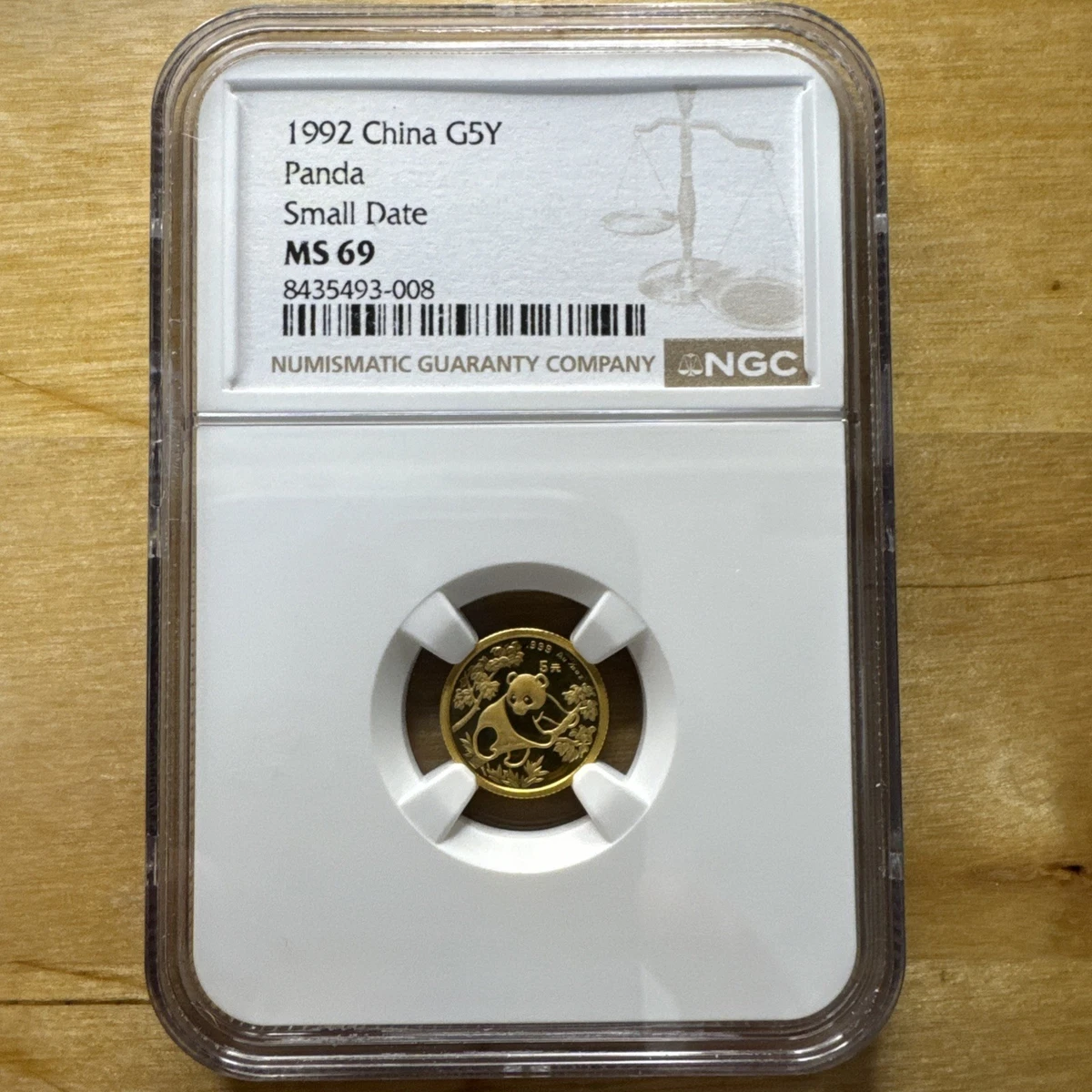 Chinese Panda MS 69 Grade 1/20 oz Precious Metal Content per Unit