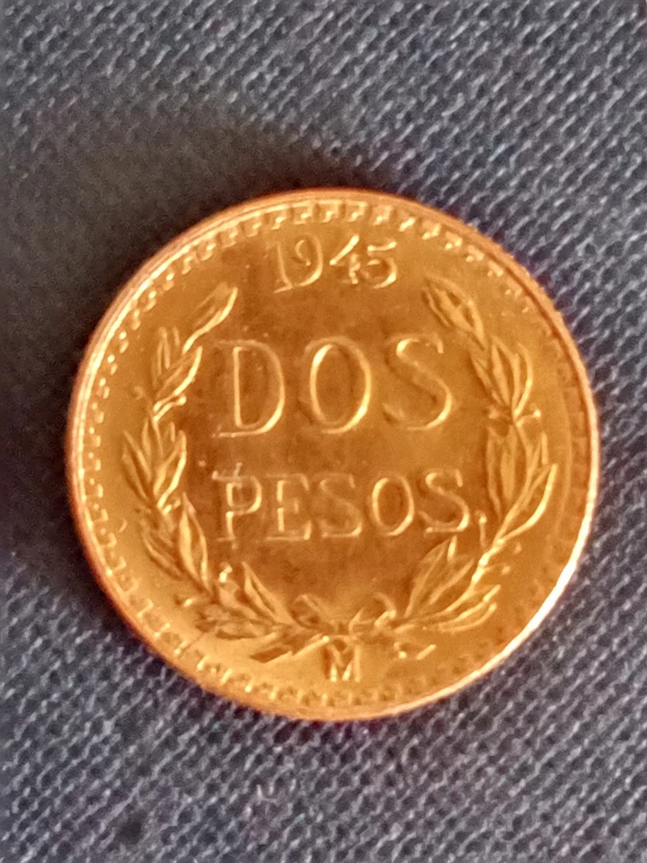 1945 Mexico Gold 2 Peso Gold Coin Uncertified - Image 3 of 4