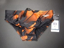 Speedo Men's Training Natural Wonder Swim Brief, Size 28 Orange Black - NWT 