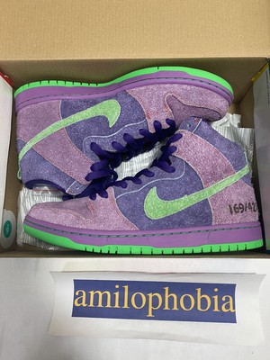 nike sb dunk high 420 purple skunk