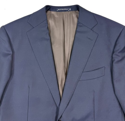 Suitsupply Mens Napoli Sport Coat Size 40 R Zignone Wool Suit Jacket Navy Blue - Picture 4 of 16