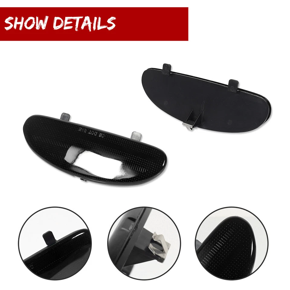 1 peça para Corvette C5 painel de porta placa refletora luz lente fumê 1997-2004 Chevy - Imagem 3 de 4