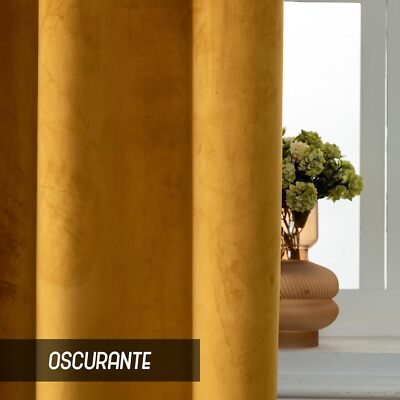 Tende Oscuranti Termiche Adelaide In Velluto - 2 Pannelli 70x240 Cm Con Tasca | Colore Tortora - Foto 3