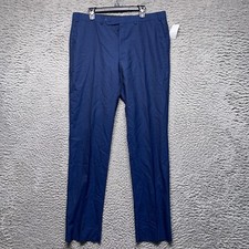 Vince Camuto Pants Mens 37 Unhemmed Slim Fit Blue Dress Suit