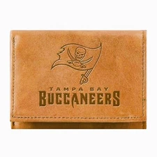 Rico Industries NFL Men's Tampa Bay Buccaneers Leather Billfold Wallet in Brown