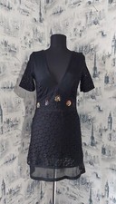 Blusa túnica de encaje negra manga corta talla L SAVE THE QUEEN
