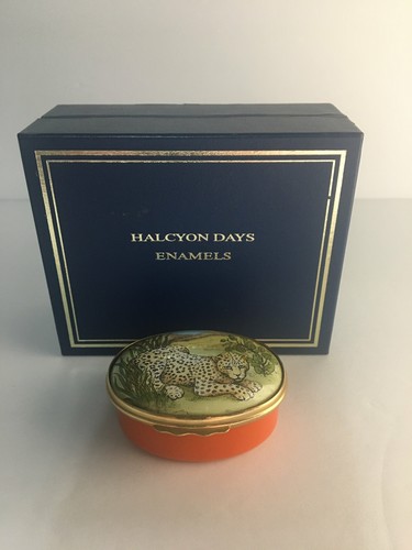 Bilston & Battersea Jaguar Emaille Schmuckschatulle in Original Box