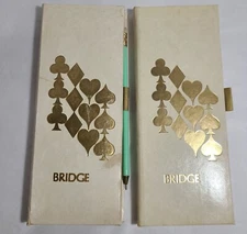 2 Vintage Stylecraft Bridge Game Tally Book Score Pad & 1 pen USA