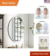 Frameless Beveled Oval Bathroom Mirror - Elegant 4mm Glass with Polished Finish