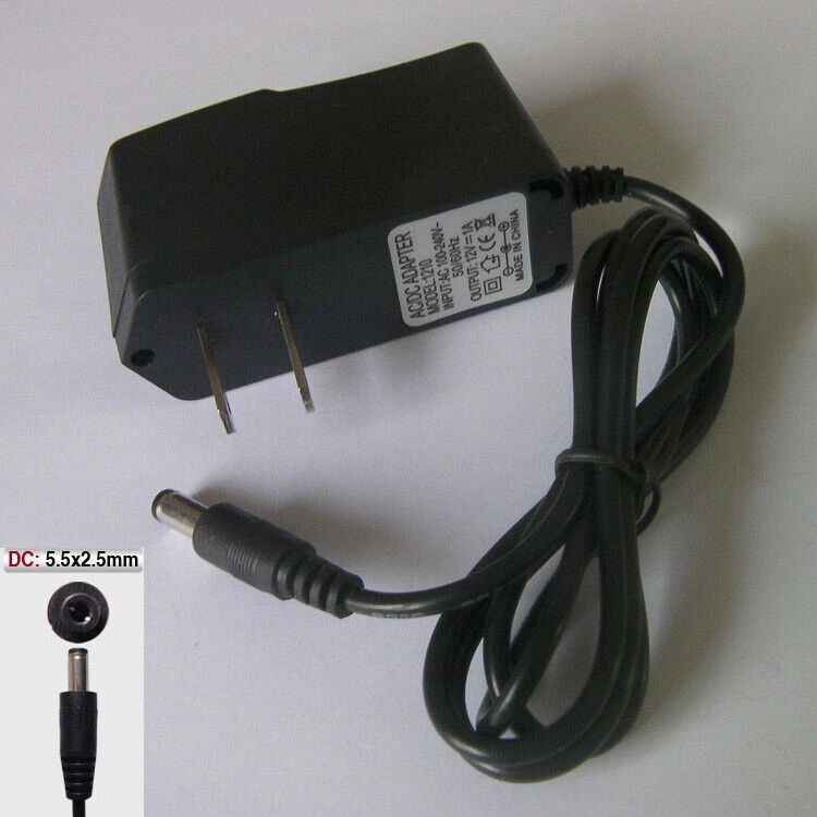 Us Plug AC 100-240V DC 12V 1A 5.5mmx2.5mm Wall Charger Power Supply Adapter - Image 3 of 4