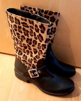 Lederstiefel Raubtierlook von Alba Moda  Größe 38, Neu ! Leo