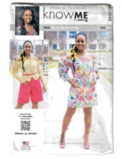 Misses Dress Top Shorts 18-20-22-24-26 Know Me by Mimi G Sewing Pattern ME2042