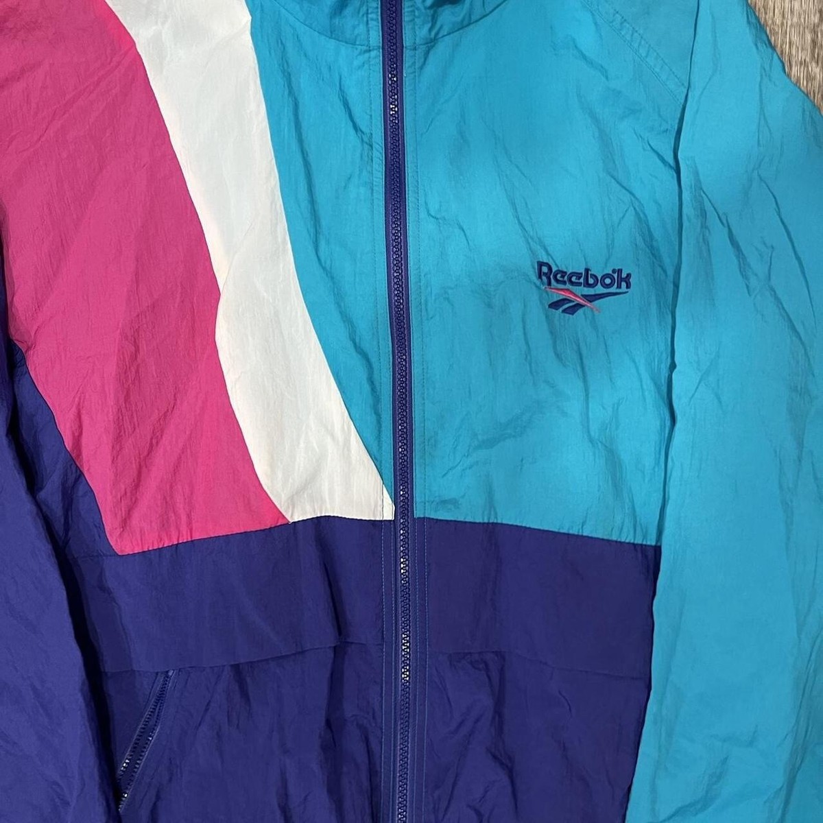 Vintage Reebok Color lock Zip up Windbreaker/track Jacket | eBay