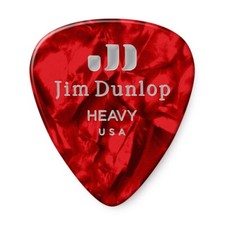 DUNLOP 483R09HV Celluloid Red Pearloid Pick Heavy 72 Picks with FREE Shipping