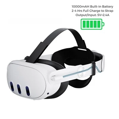 YBEXP For Meta Quest 3 VR Headset with 10000mAh Battery Power Pack Elite Head Strap