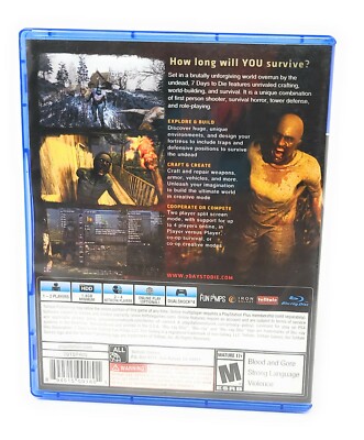 7 Days to Die (Sony PlayStation 4, PS4, 2016) - Game Disc