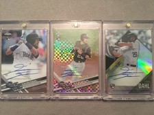 2017 Topps Chrome - Finest - David Dahl - PURPLE - REFRACTOR - AUTO - /99 - (3!)