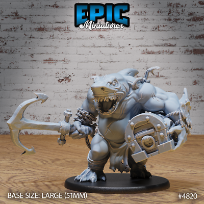 #ad Sharkman Brute 3D Print Damp;D Tabletop Gaming Figure Epic Miniatures GBP 6.95