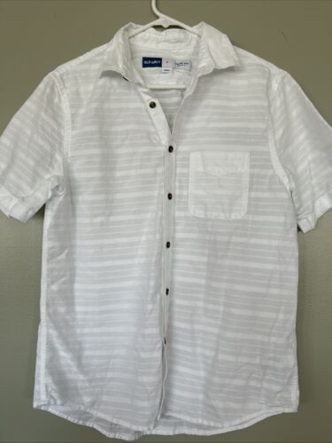 OLD NAVY Short Sleeve Everyday Shirt Regular Fit Mens Size Medium White