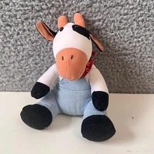 Vintage Stuffins 2003 Stuffed animal Plush Toy Cow overall Collection *No Sound*
